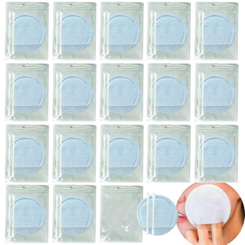 50 almohadillas desmaquillantes desechables envueltas individualmente con hisopos de algodón, almohadillas de algodón portátiles de maquillaje de viaje, labios, ojos, eliminación de maquillaje,