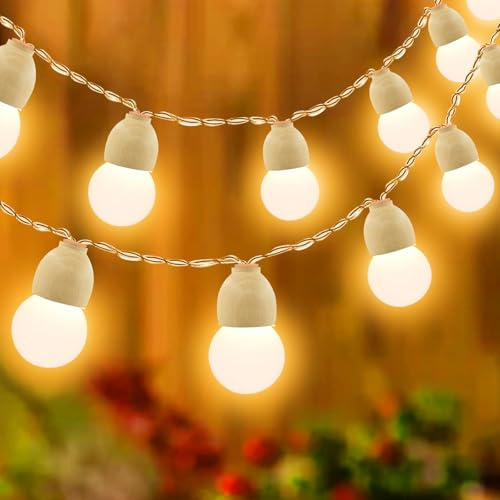 Liyade Cadena de luces LED para interiores, 2,2 m, 10 ledes, funciona con pilas, con temporizador, bolas de luz, para interiores, fiestas, bodas, habitaciones infantiles, Navidad, balcón