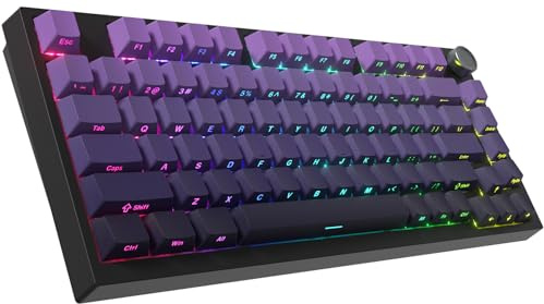 COSTOM WK75 Tastiera meccanica da gioco wireless al 75%, BT5.0/2.4GHz/USB-C, interruttori lineari personalizzati pre-lubrificati, struttura con guarnizione, tastiera retroilluminata RGB per PC/laptop
