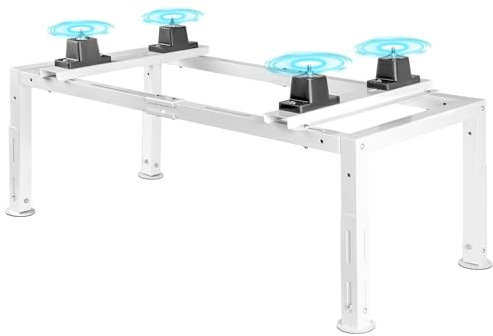 Eastrexon Anti-Vibration Mini Split Stand for 9,000-24,000 BTU Ductless Mini Split Air Conditioner Heat Pump, Adjustable Heavy Duty Mini Split Ground Stand for Outdoor Use, 400LBS Load Capacity