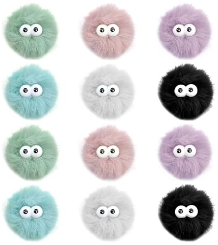 Niuhong 12 Pcs Bunte Pompons Fellbommel Anhänge Dekoration Taschen Zubehör
