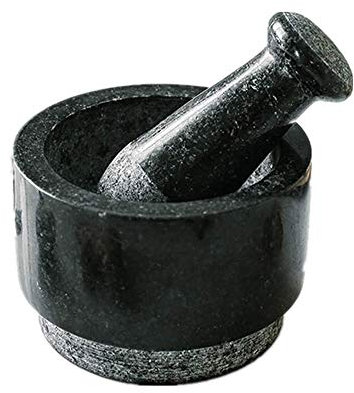 RUHEN Juego de mortero y Maja de mármol Macizo, 400 ml, Juego de mortero y Maja de Doble Cara para Especias, Hierbas, Molinillo de Pesto, 13,5 cm de diámetro