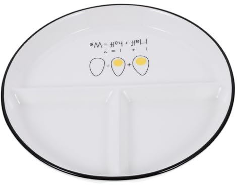 DINHEAROM Keramikteller Für Junge Mädchen Geteiltes Design Essteller Aus Keramik Haushaltsgeschirr Lunchteller Mit Separaten Fächern Einfache Reinigung Mikrowellen Und Ofenfest Rutschfeste u
