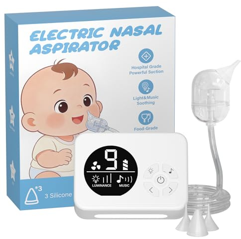 SAFVXOG Nasal Aspirator for Baby Hospital Grade 9-Level Suction Nose Sucker