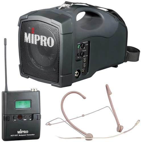 Mipro MA-101B mobiler Lautsprecher mit ACT32T Funk-Sender und Headset-Mikrofon MU-55HNS-3M
