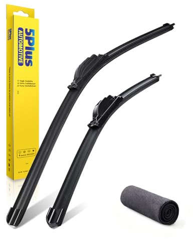 5 PLUS 26+17 Windshield Wipers Blade Replacement for Nissan 02-06 19-24 Altima/07-12 20-24 Sentra/20-24 Versa Wiper Blades-Front All-Weather Wiper Blades Exact fit J-Hook Type (Pack Of 2)