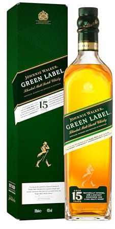 Johnnie Walker Green Label | Blended Malt Scotch Whisky | 43% vol | 70cl | Enjoy Neat or in Drinks | Matured at Least 15 Years | Great for Gifting