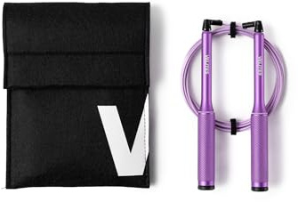 Velites Fire 2.0 Corde à sauter ultralégère en aluminium | Pour le cross training, le HIIT, la boxe et le double saut | Poignée antidérapante avec roulements | Sac et application inclus