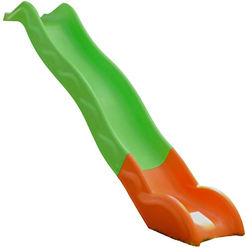 Hangrutsche 5m Kunststoff-Rutsche – Sicherer Rutschspaß mit Doppel-Welle & Sicherheitsauslauf für Kinder apfelgrün orange