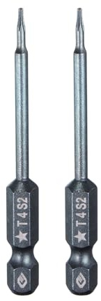 sourcing map 2 punte per cacciavite Torx a 5 punte, codolo esagonale da 1/4, testa magnetica da 4 mm, lunghezza 6,6 cm, in acciaio S2, punte per cacciavite elettrico, per lavori di riparazione