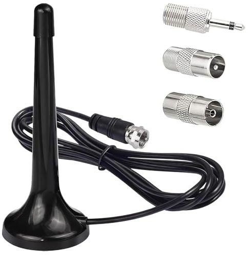 Antenne Radio FM Dab, Antenne FM pour Tuner HiFi Télescopique avec Base Stable, Compatible Récepteurs Stéréo 75 Ohm, Tuners Portables et Systèmes Hi-FI