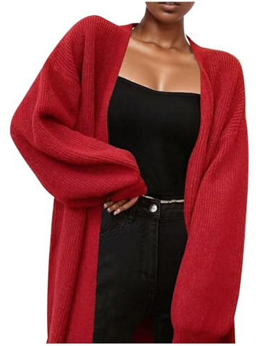 Gilet Long Rouge Femme Gris sans Manche Chic Veste Kaki Rose Doré Noel Grande Taille a Bouton Manteau Et Elegant Hiver Cardigan Pull Court Fourrure Agneau Noir De Longue Grosse Maille