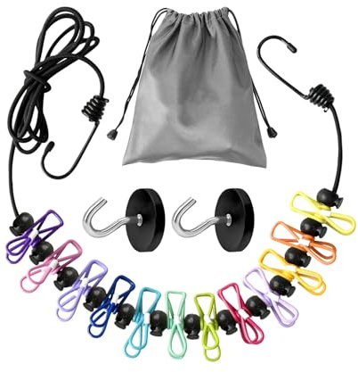 Magnetic Clothesline for Cruise Ship Retractable Portable Clothesline for Travel Travel Clothes line for Cruise Ship Essentials 2026 with 12 Clothes Clips and 2 Strong Rubber Coated Non-Scratch Magnet