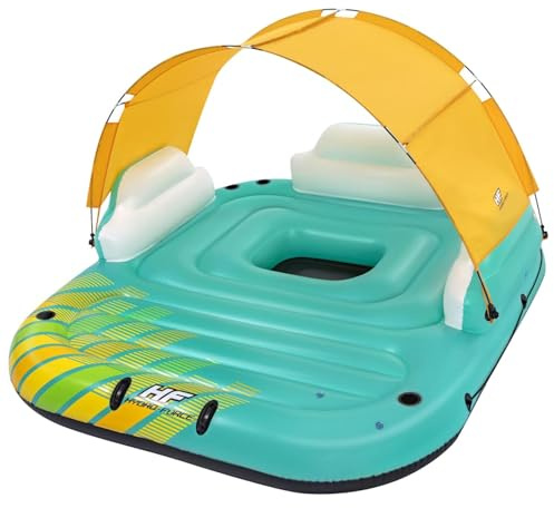 Mengtu Aufblasbare Sunny Lounge Badeinsel - Schwimmliege für bis zu 5 Personen, 450 kg, mit Sonnendach & Getränkehaltern Model92895