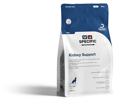 SPECIFIC® Kidney Support (FKD) 400 g - Trockenfutter für Katzen - Reduzierter Proteingehalt zur Entlastung der Nieren - Omega-3-Fettsäuren - Für ausgewachsene Katzen - DECHRA Veterinary Products