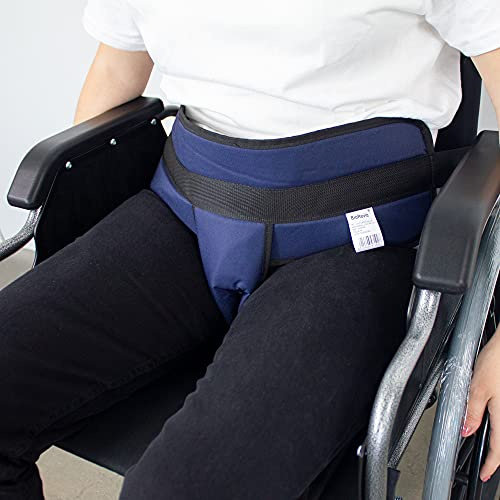 Mobiclinic, Cinturón de sujeción pélvico, Acolchado, Marca española, Para silla ruedas, Sofá, Cierre con clip, Ajustable, Talla m, 75-160 cm