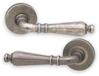 Infinity Decor Coppia di maniglie a leva in stile vintage inglese con finitura in peltro rosa, in ottone massiccio, per uso interno ed esterno