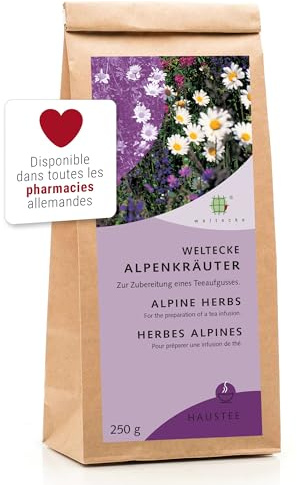 Weltecke Alpenkräutertee Loser 250 g | Premium Tee hergestellt und kontrolliert in Deutschland | Kräutertee mit würzigem aromatischem Geschmack | Frisch gefüllt, angenehmer Halswärmertee