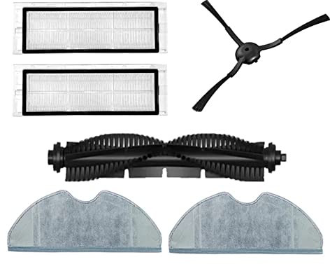 Jvareaty Rollen BüRste Seiten BüRste HEPA Filter Wischer Tuch Lappen für Qihoo 360 S7 Pro Roboter Staubsauger Teile ZubehöR