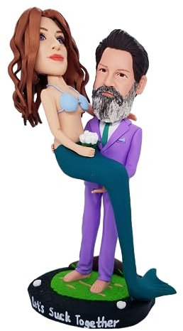 mydedor Benutzerdefinierte Wackelkopf-Figur, maßgeschneiderte Puppe für Paare, überlegene Polymer-Ton, handgefertigt, personalisierte Skulptur, Geschenk für Valentinstag, Hochzeit, Vorschlag,
