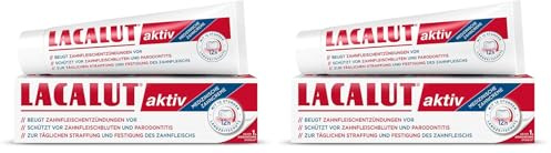 LACALUT AKTIV ZAHNCREME, 100ml Zahnpasta, sofort spürbare Straffung und Festigung des Zahnfleischs, effektive Zahnpflege & Zahnfleischpflege,1 x 100ml (Packung mit 2)