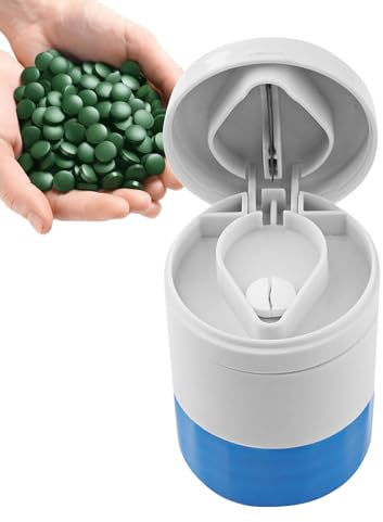 Pillenteiler Tablettenteiler Container, Tragbares Pillenetui Tablettenmühle, Tabletten Schneider Pulverisierer Für Klein Pillen, Zerkleinern Pillendose Für Reise Täglichen Gebrauch