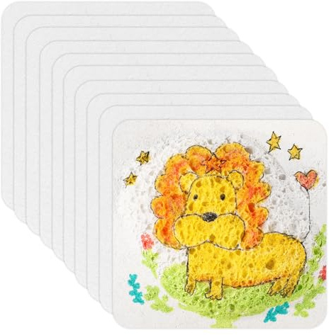 10 Hojas de Papel de Espuma Mágica con Textura, Papel Blanco Inflado para Pintar Papel de Espuma en Blanco con Textura para Proyectos Creativos de Manualidades (Rectángulo)