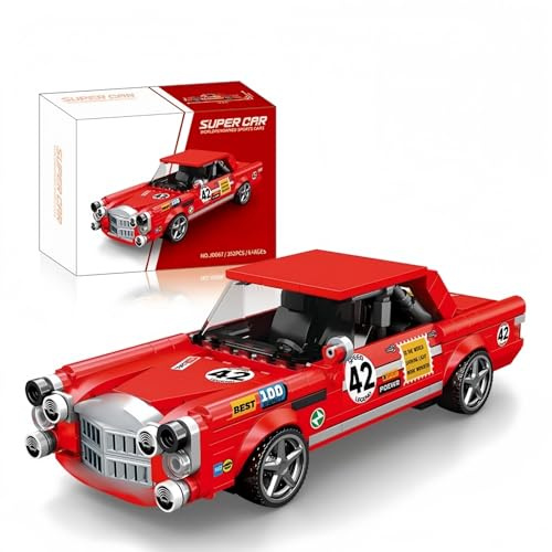 Super Sportwagen Bausteine Set, Mercedas Benzz AMG 352SEL Rennwagen Klemmbausteine Modell Bausatz, 300 Teile Speed and Champion Super Sportwagen, Kompatibel Spielzeug Geschenk für Erwachsene Kinder