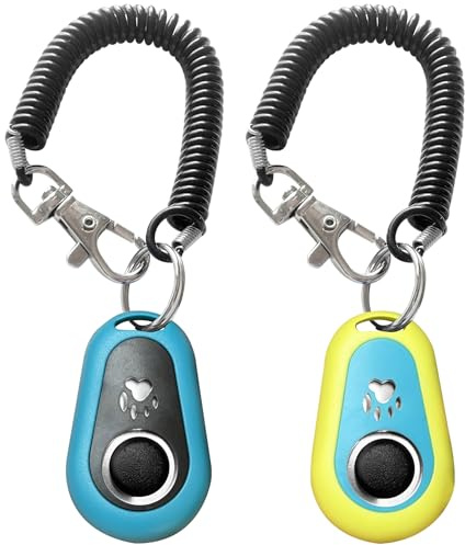 HoAoOo Clicker pour chien/chat/cheval/oiseau ou autres animaux - Clicker pour l'entraînement (bleu + vert)