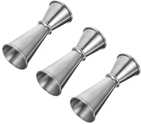 DIYEAH 3pcs Stainless Steel Cocktail Jigger Double-Sided Measuring Cups 30/65ml Ounce Jigger for Bar Mixing and Drink Preparation