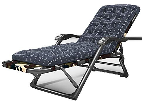 Extra bred loungestol – XL vilstol omic justerbar hopfällbar stol med vadderat säte för inomhus/utomhusbruk max belastning 200 kg (uflage 02 med C-matta)