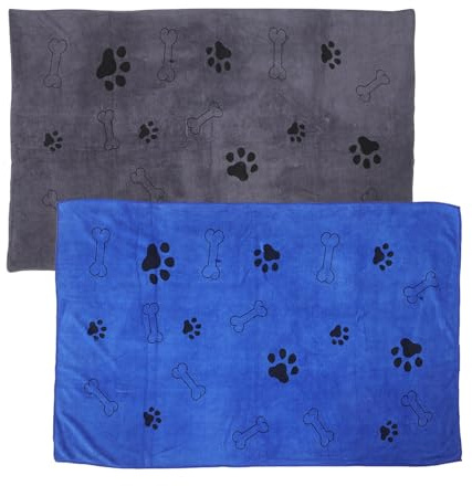 WEKADRIN Asciugamani in Microfibra per Animali Domestici 2 Pezzi Asciugamano da Bagno ad Asciugatura Rapida e Super Assorbente per Cani e Gatti Grande Formato 60X100 CM per Cuccioli e