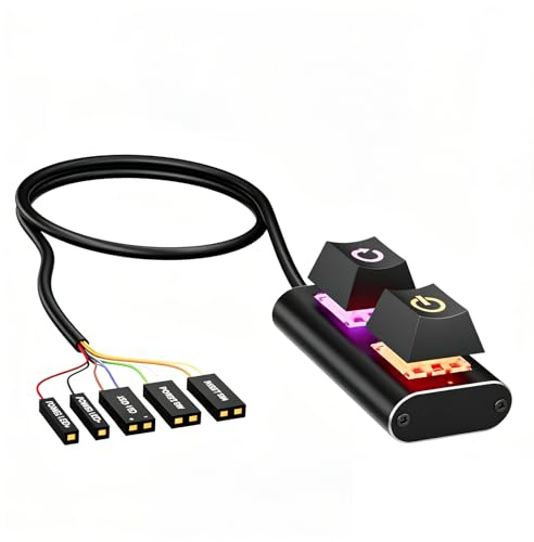 Computer Power Button RGB LED External 2-Key PC Accessories