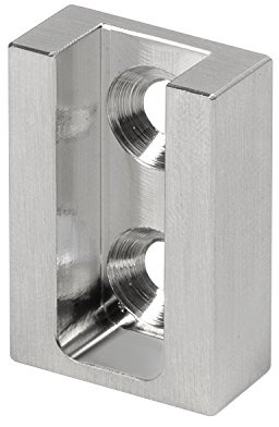 Gedotec Schrank-Rohrlager Edelstahl Kleiderstangen-Halterung - NANO | Schrankrohrhalter für eckige Schrankstange | Edelstahl matt gebürstet | 1 Stück - Kleiderstangen Befestigung für Wand-Montage