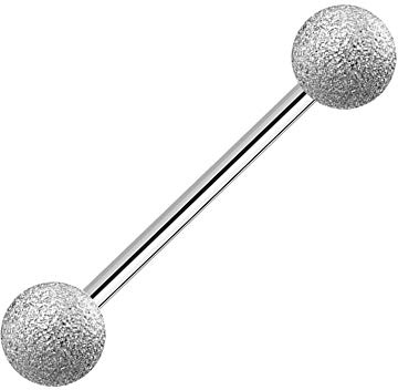 Treuheld Piercing Stab - Stahl - Silber - Diamant [01.] - 1.2 x 6 mm (Kugeln: 3mm)