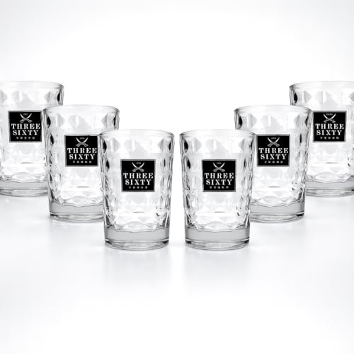THREE SIXTY Tumbler Gläser Set – 6x Trinkgläser 0,2 l | Klare Wassergläser aus Glas | Ideal für Bar, Haushalt & Gastronomie