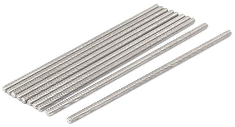 sourcing map 10 Stück Gewindestangen M5x160mm Edelstahl 304 Gewindestift Metrischem Vollgewinde Bar Gewindestäbe für Befestigung CNC-Werkzeugmaschinen 3D-Drucker Industrie Geräte