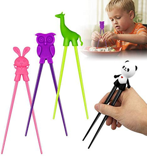 HINATAA Trainings-Essstäbchen für Kinder, Erwachsene und Anfänger - Einfach zu Bedienen, Multi-Tier-Design, Lern-Set, Wiederverwendbar (4 Paar)