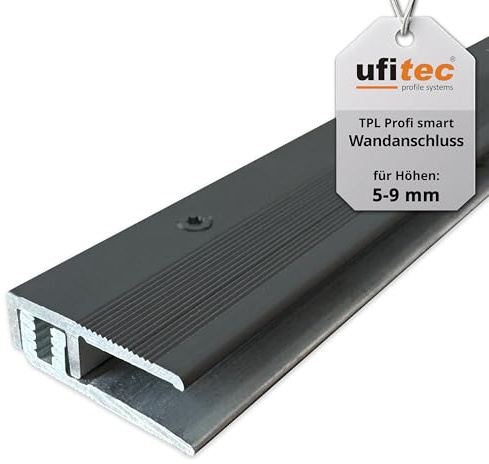 ufitec® Profi Smart Profilsystem für Vinylböden und Designböden, geeignet für Belagshöhen von 5-9 mm - ALU eloxiert - Bronze Dunkel - (Abschlußprofil - Länge: 90 cm, Bronze Dunkel)