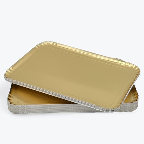 Le Petit Mitron Carton 25 Plateaux Traiteur Or réutilisable - Plateau 28x42 cm