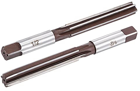 sourcing map 1/2 Hand Reamer H8 Accuracy Alloy Tool Steel 6 Flutes Straight Shank Milling Cutter Tool 2pcs