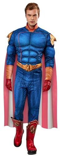 Rubies Costume Homelander Deluxe per uomo, con petto muscoloso stampato digitalmente, mantello e guanti, ufficiale The Boys per carnevale, Halloween, Natale e feste.
