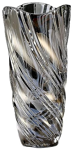 JTBDWOSK Glas Blumenvase, Moderne minimalistische Vase Nordic Glass Floral Handmade Flower Arrangement Dekoration Hydroponic Ornament für Home Esstisch, Geschenk für Hochzeit, Housewarming Party,Grau