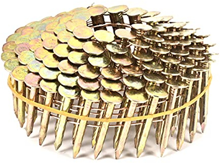 BHTOP Dachnägel für Dachdecker, 1200 Stück, 3,8 x 0,3 cm, für Dachnagelpistole, 15 Grad Rundkopf, Drahtschweißkammer, glatter Schaft, elektroverzinkte Luftnägel für Dächer