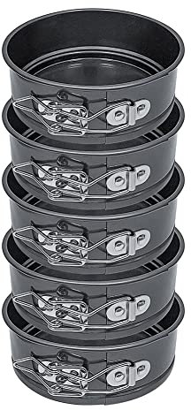 Tagtight 5 moldes pequeños y redondos, forma redonda, base, molde redondo para hornear, molde antiadherente para tartas de cumpleaños, bodas, tartas de queso y pan, 11 x 11 x 5 cm