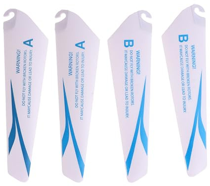 SUIOPPYUW 4X einfach zu installierende Ersatzteile für ferngesteuerte Hubschrauber Propellerblätter, Hubschrauberblätter, ABS Ersatzteile, Spielzeug, Blau