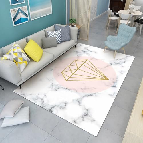 Deko für Zimmer Rutschfester, Leicht Zu Reinigender Teppich, Weiß, Rosa, Schlichtes Design,deko Flur teppiche Wohnzimmer,180x280cm