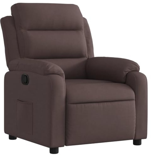 vidaXL Reclinerfåtölj mörkbrun tyg, liggfåtölj, fåtölj, justerbar fåtölj, liggfåtöljer, fåtöljer, justerbara fåtöljer, lutningsbar fåtölj