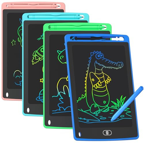 4 Pack LCD Writing Tablet for Kids, 8.5 Inch Colorful Doodle Board Drawing Tablet, Birthday Gifts Educational Learning Toys for Boys Girls Age 3 4 5 6 7 8