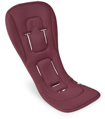 Bugaboo Duo-Komfort Sitzauflage für Vier Jahreszeiten | verbesserte Passform, kompatibel Kinderwagen, wendbar, superweiches 3D-Mesh, Dark Cherry
